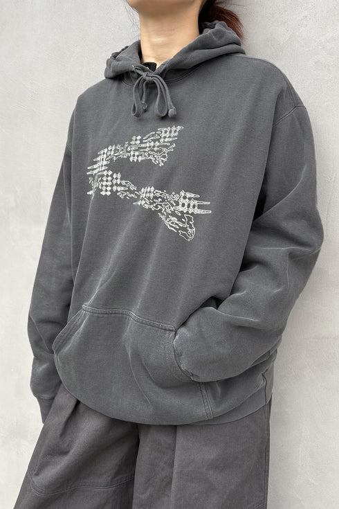 LOGO WASHED HOODIE -CHARCOAL- *Last1